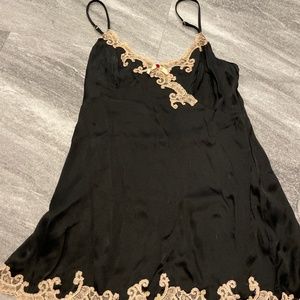 AP black pink satin silk slip